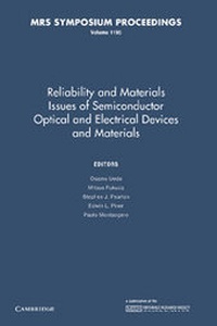 Enlarge image Cover: Reliability and Materials Issues of Semiconductor Optical and Electrical Devices and Materials: Volume 1195 - Cambridge University Press