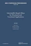 Cover: Intermetallic-Based Alloys for Structural and Functional Applications: Volume 1295 - Cambridge University Press