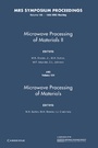 Cover: Microwave Processing of Materials II - Cambridge University Press