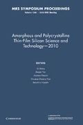Cover: Amorphous and Polycrystalline Thin-Film Silicon Science and Technology - 2010: Volume 1245 - Cambridge University Press