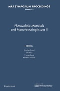 Cover: Photovoltaic Materials and Manufacturing Issues II: Volume 1210 - Cambridge University Press