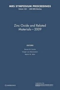 Cover: Zinc Oxide and Related Materials - 2009: Volume 1201 - Cambridge University Press