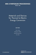 Cover: Materials and Devices for Thermal-to-Electric Energy Conversion: Volume 1166 - Cambridge University Press