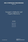 Cover: Concepts in Molecular and Organic Electronics: Volume 1154 - Cambridge University Press