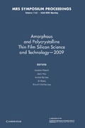 Cover: Amorphous and Polycrystalline Thin Film Silicon Science and Technology - 2009: Volume 1153 - Cambridge University Press