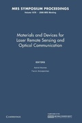 Cover: Materials and Devices for Laser Remote Sensing and Optical Communication: Volume 1076 - Cambridge University Press