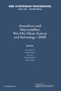 Cover: Amorphous and Plycrystalline Thin-Film Silicon Science and Technology - 2008: Volume 1066 - Cambridge University Press
