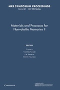 Cover: Materials and Processes for Nonvolatile Memories: Volume 997 - Cambridge University Press