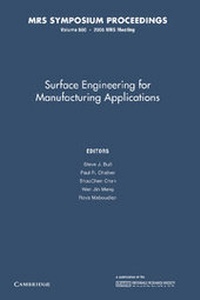 Enlarge image Cover: Surface Engineering for Manufacturing Applications: Volume 890 - Cambridge University Press