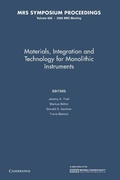 Cover: Materials, Integration and Technology for Monolithic Instruments: Volume 869 - Cambridge University Press