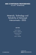 Cover: Materials, Technology and Reliability for Advanced Interconnects 2005: Volume 863 - Cambridge University Press