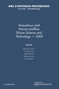 Cover: Amorphous and Nanocrystalline Silicon Science and Technology 2005: Volume 862 - Cambridge University Press