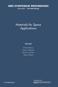Enlarge image Cover: Materials for Space Applications: Volume 851 - Cambridge University Press
