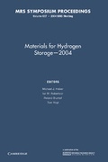 Cover: Materials for Hydrogen Storage 2004: Volume 837 - Cambridge University Press