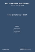 Cover: Solid State Ionics - 2004: Volume 835 - Cambridge University Press