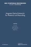 Cover: Magneto-Optical Materials for Photonics and Recording: Volume 834 - Cambridge University Press
