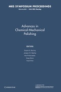 Cover: Advances in Chemical-Mechanical Polishing: Volume 816 - Cambridge University Press