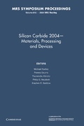 Cover: Silicon Carbide 2004 - Materials, Processing and Devices: Volume 815 - Cambridge University Press