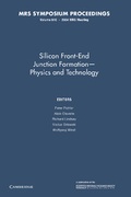 Cover: Silicon Front-End Junction Formation - Physics and Technology: Volume 810 - Cambridge University Press