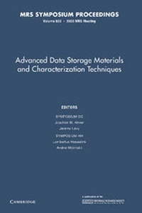 Enlarge image Cover: Advanced Data Storage Materials and Characterization Techniques: Volume 803 - Cambridge University Press