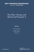 Cover: Thin Films - Stresses and Mechanical Properties X: Volume 795 - Cambridge University Press