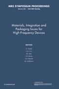 Cover: Materials, Integration and Packaging Issues for High-Frequency Devices: Volume 783 - Cambridge University Press
