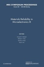 Cover: Materials Reliability in Microelectronics III: Volume 309 - Cambridge University Press