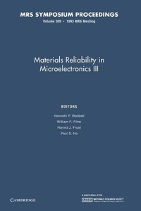 Enlarge image Cover: Materials Reliability in Microelectronics III: Volume 309 - Cambridge University Press