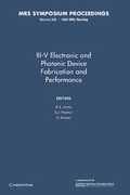 Cover: III-V Electronic and Photonic Device Fabrication and Performance: Volume 300 - Cambridge University Press