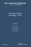 Cover: Amorphous Silicon Technology 1993: Volume 297 - Cambridge University Press