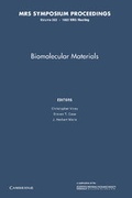 Cover: Biomolecular Materials: Volume 292 - Cambridge University Press
