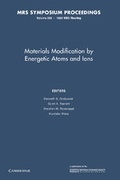 Cover: Materials Modification by Energetic Atoms and Ions: Volume 268 - Cambridge University Press