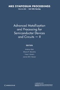 Cover: Advanced Metallization and Processing for Semiconductor Devices and Circuits - II: Volume 260 - Cambridge University Press