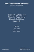 Cover: Electrical, Optical, and Magnetic Properties of Organic Solid State Materials: Volume 247 - Cambridge University Press