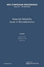 Cover: Materials Reliability Issues in Microelectronics: Volume 225 - Cambridge University Press