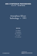 Cover: Amorphous Silicon Technology - 1991: Volume 219 - Cambridge University Press