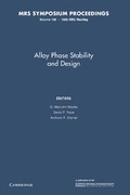 Cover: Alloy Phase Stability and Design: Volume 186 - Cambridge University Press
