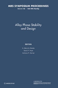 Enlarge image Cover: Alloy Phase Stability and Design: Volume 186 - Cambridge University Press