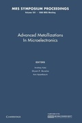 Cover: Advanced Metallizations in Microelectronics: Volume 181 - Cambridge University Press