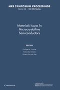 Cover: Materials Issues in Microcrystalline Semiconductors: Volume 164 - Cambridge University Press