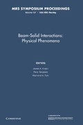 Cover: Beam-Solid Interactions:: Volume 157 - Cambridge University Press