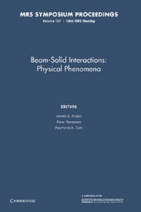 Enlarge image Cover: Beam-Solid Interactions:: Volume 157 - Cambridge University Press