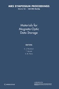 Cover: Materials for Magneto-Optic Data Storage: Volume 150 - Cambridge University Press