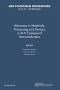 Cover: Advances in Materials, Processing and Devices in III-V Compound Semiconductors: Volume 144 - Cambridge University Press