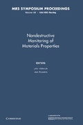 Cover: Nondestructive Monitoring of Materials Properties: Volume 142 - Cambridge University Press