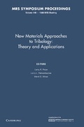 Cover: New Materials Approaches to Tribology:: Volume 140 - Cambridge University Press