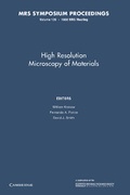 Cover: High Resolution Microscopy of Materials: Volume 139 - Cambridge University Press
