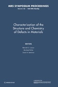 Cover: Characterization of the Structure and Chemistry of Defects in Materials: Volume 138 - Cambridge University Press