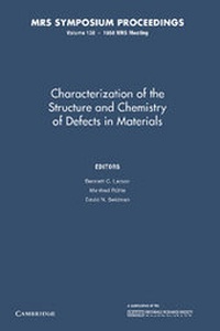 Enlarge image Cover: Characterization of the Structure and Chemistry of Defects in Materials: Volume 138 - Cambridge University Press