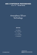 Cover: Amorphous Silicon Technology: Volume 118 - Cambridge University Press